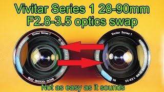 Swapping optics from two Vivitar Series 1 2890mm F2835 lenses Nikon FOlympus OM [upl. by Neel81]