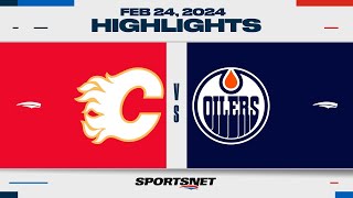 NHL Highlights  Flames vs Oilers  February 24 2024 [upl. by Zarah]