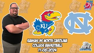 Kansas vs UNC 11824 Free College Basketball Picks and Predictions  NCAAB Pick [upl. by Schoenfelder]