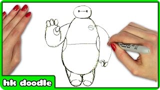 How To Draw BAYMAX from Disneys BIG HERO 6  Easy Superhero Step by Step Drawing Tutorial for Kids [upl. by Chaudoin28]