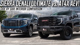 2023 Sierra Denali Ultimate vs Sierra AT4X  Full Interior Comparison [upl. by Annuaerb890]