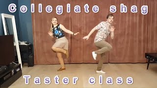 Collegiate Shag Solo class BeginnerIntermediate Stepkick basic Mary amp ChristofferVintage Swing [upl. by Edveh]