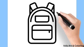 How To Draw Backpack Easy  School bag drawing  HOW TO DRAW A BEAUTIFUL HANDBAG Bag [upl. by Ajnek232]