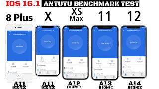 iOS 161 Antutu Benchmark Test ⚡️ iPhone 8 Plus vs X vs XS Max vs 11 vs 12 Benchmark Test in 2022 [upl. by Eisaj]