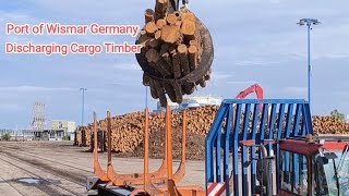 Port of Wismar Germany Discharge Cargo by Shore Truck [upl. by Oelgnaed]