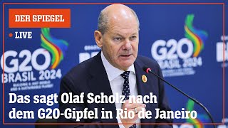 Livestream Das sagt Olaf Scholz nach dem G20Gipfel  DER SPIEGEL [upl. by Rexana489]