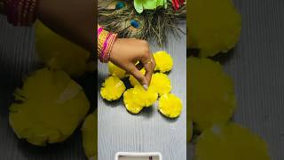 DIY Marigold Flowers  Making of Artificial Marigold Flowers  Marigold Flowers Making at home diy [upl. by Smaj965]