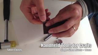 How to use handheld tools to set up 10mm rivets  leather craft sewing [upl. by Yahs]