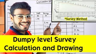 How To Calculation And Drawing Of Dumpy Level Survey  Dumpy Level Survey Calculation And Drawing [upl. by Cyrill961]