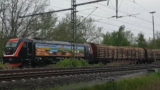 Güterzug Baureihe 187 mit Holzzug des Erfurter Bahnservice rollt durch Emmerthal [upl. by Dwight175]