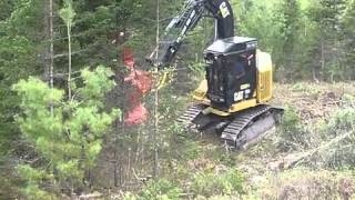 Caterpillar 501 HD feller buncher with Pro Pac PP18 saw head PART  2 [upl. by Gass703]