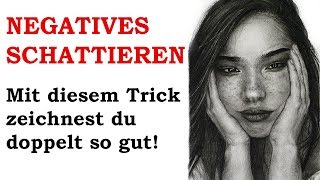 Schattieren mit Bleistift  Negativ Schattieren mit Radiergummi  Schattieren lernen [upl. by Eiten]