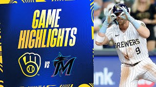 Marlins vs Brewers Game Highlights 72824  MLB Highlights [upl. by Fanchet246]