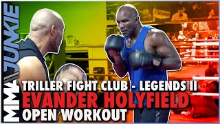 Evander Holyfield open workout for return to boxing  Triller Fight Club [upl. by Suicul]