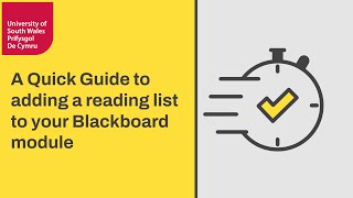 A quick guide to adding a reading list to your Blackboard module [upl. by Schluter]