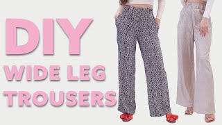 DIY Wide Leg Trousers  Beginner Friendly Sewing tutorial  Iris Wide Leg Pants Sewing Pattern [upl. by Faux612]