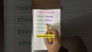 5 letter word Anagram Part2 splendidmoms anagrams [upl. by Nadnerb]