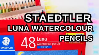 Swatching STAEDTLER Luna Watercolour Pencils 48 [upl. by Bello711]