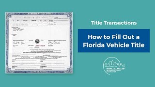 How To Fill Out a Florida Title [upl. by Aerdnak]