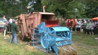 Ensinger Bulldog AS25 with Threshing Machine Klassikertreffen Bad König [upl. by Teerell]