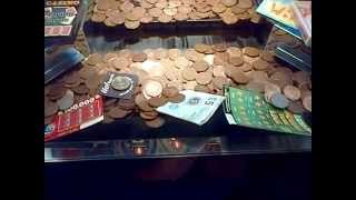 PENNY PUSHER 2p MACHINE CASH AND SCRATCH CARDS  wth  do i win part 1 [upl. by Lesly]