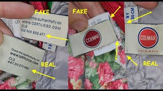 Real vs fake Colmar down jacket How to spot fake Certilogo Colmar originals winter jacket [upl. by Abigale]