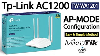 How to configure TP link AC 1200 WA1201as a AP mode  Mikrotik Hotspot AP mode configuration [upl. by Lacram63]