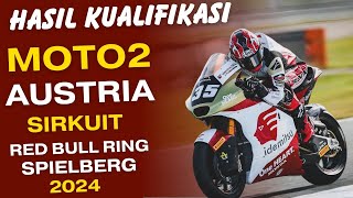 HASIL KUALIFIKASI MOTO2 AUSTRIA RED BULL RING SPIELBERG 2024 LATIHAN BEBAS MOTOGP HASIL MOTOGP [upl. by Saduj]