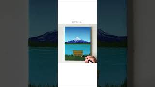 Mount Fuji Gouache Painting LessonRelaxing Video [upl. by Onairot]