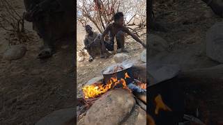 Cooking Monkey in the bush hadzabetribe africa africantribe wildlife animals shorts [upl. by Eshman14]