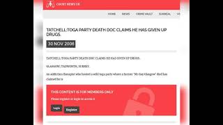 TATCHELL TOGA PARTY DEATH DOC CLAIMS HE HAS GIVEN UP DRUGS  Court News UK [upl. by Enorel]