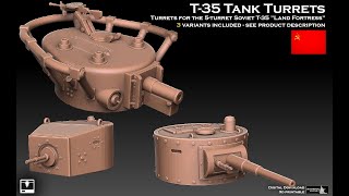 Miniature Showcase T35 tank turrets 3 variants [upl. by Immac]