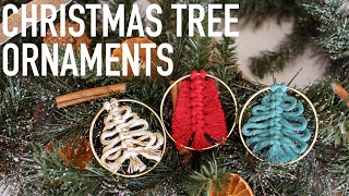 DIY Christmas BeginnerIntermediate Macrame Tutorial Christmas Tree Ornaments [upl. by Hartman914]