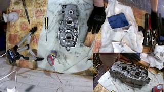 Garelli Tiger Cross engine rebuild part 2 bearing removal and clean [upl. by Annairdua285]