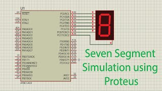 Seven Segment Display Simulation using Proteus and WinAVR  Atmega32  Peripheral  Ay Siam [upl. by Oicneconi]