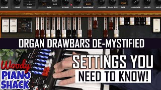 HAMMOND ORGAN DRAWBAR Tutorial and MustKnow Settings [upl. by Ssirk]