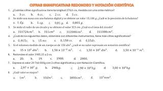 Cuestionario Cifras Significativas Redondeo y Notación Científica [upl. by Essila]