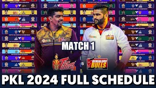 PKL 11 SCHEDULE  PRO KABADDI 2024 FULL SCHEDULE [upl. by Larrabee970]