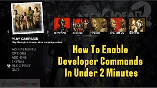 Left 4 Dead 2  How to Enable Developer Commands And The List Of Developer Commands In Description [upl. by Herrick]