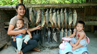 How to harvest giant fish ponds to make smoked fish to sell at the market with your children [upl. by Oirrad481]