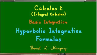 Hyperbolic Integration Formulas [upl. by Darci]