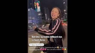 KIMCHIU GENUINE REACTION TO HER SOUTH KOREA BILLBOARD [upl. by Hollander]