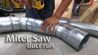 Dust Collector Ductwork Install ― Last of Main Branch and Miter Saw Drop [upl. by Norita]