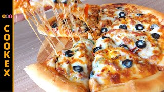 Chicken Fajita Pizza ll Thick Crust ll Large Pizza 12 inch ll Easy Chicken Pizza Recipe [upl. by Ninnette124]