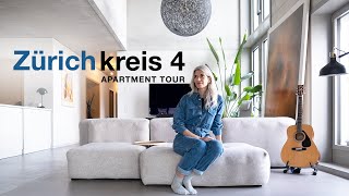 Zürich Apartment Tour  Kreis 4 Europaallee  Designers modern apartment overlooking train station [upl. by Ridglea967]