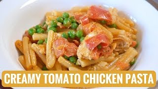 Creamy Tomato Chicken Pasta Recipe  Yum It [upl. by Anairam]