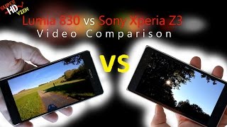 Nokia Lumia 830 vs Sony Xperia Z3 Video Comparison 4K  UHD Super HD View [upl. by Noiek]