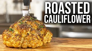 Whole Roasted Cauliflower  Super EASY Holiday Side Dish [upl. by Emlynn620]