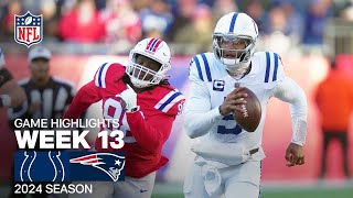 Indianapolis Colts vs New England Patriots  2024 Week 13 Game Highlights [upl. by Potash981]