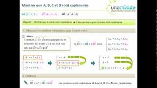 Maths Terminale S  Géométrie amp vecteurs  montrer que 3 vecteurs sont coplanaires 1 [upl. by Joan]